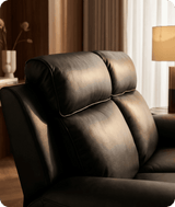 Leo Genuine Leather Black Electric Power Recliner 2 Seater Sofa