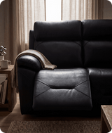Milano Genuine Leather Black Electric Power Recliner 2 Seater Sofa