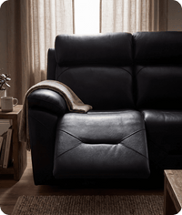 Milano Genuine Leather Black Electric Power Recliner 2 Seater Sofa