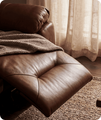Milano Genuine Leather Tan Electric Power Recliner 2 Seater