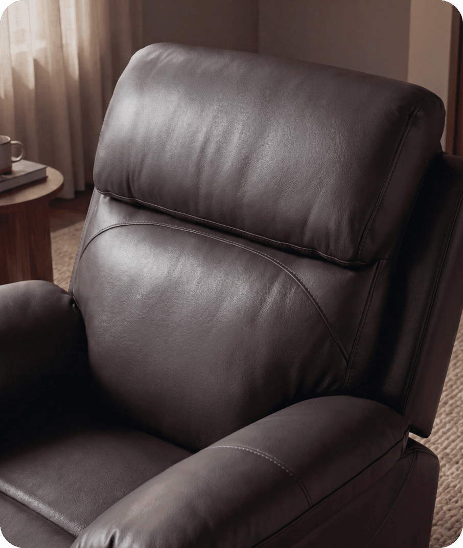 Milano Grey Leather Power Recliner Armchair