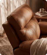 Milano Genuine Leather Caramel Electric Power Recliner Armchair