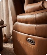Martini Genuine Leather Caramel Electric Power Recliner Armchair