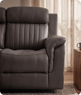 Martini Genuine Leather Grey Electric Power Recliner 2 Seater Sofa