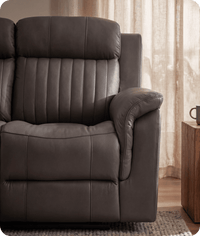 Martini Genuine Leather Grey Electric Power Recliner 2 Seater Sofa