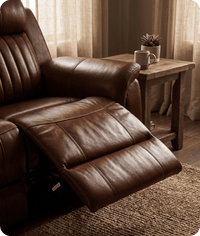 Martini Genuine Leather Tan Electric Power Recliner 3 Seater Sofa