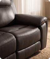 Leo Genuine Leather Grey Electric Power Recliner 2 Seater Sofa