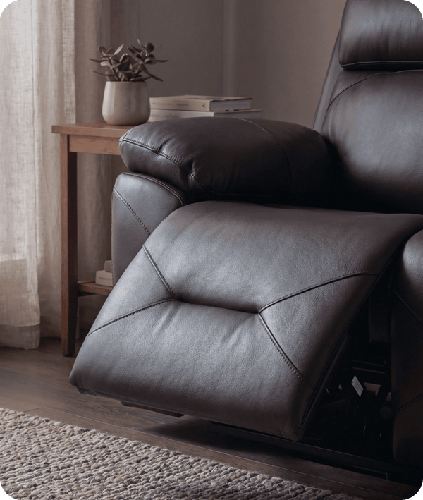 Milano Genuine Leather Grey Electric Power Recliner 2 Seater Sofa