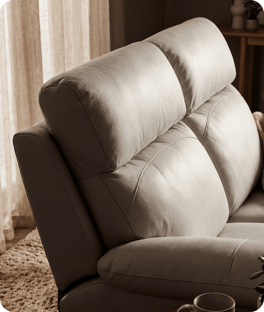 Milano Genuine Leather Light Grey Electric Power Recliner 2 Seater Sofa