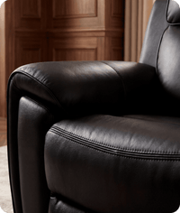 Leo Genuine Leather Black Electric Power Recliner Armchair