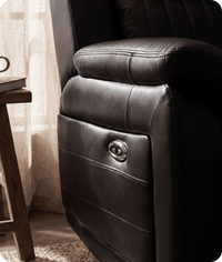 Martini Genuine Leather Black Electric Power Recliner 2 Seater Sofa