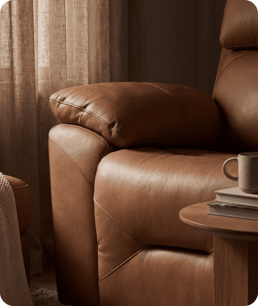 Milano Genuine Leather Caramel Electric Power Recliner 2 Seater Sofa