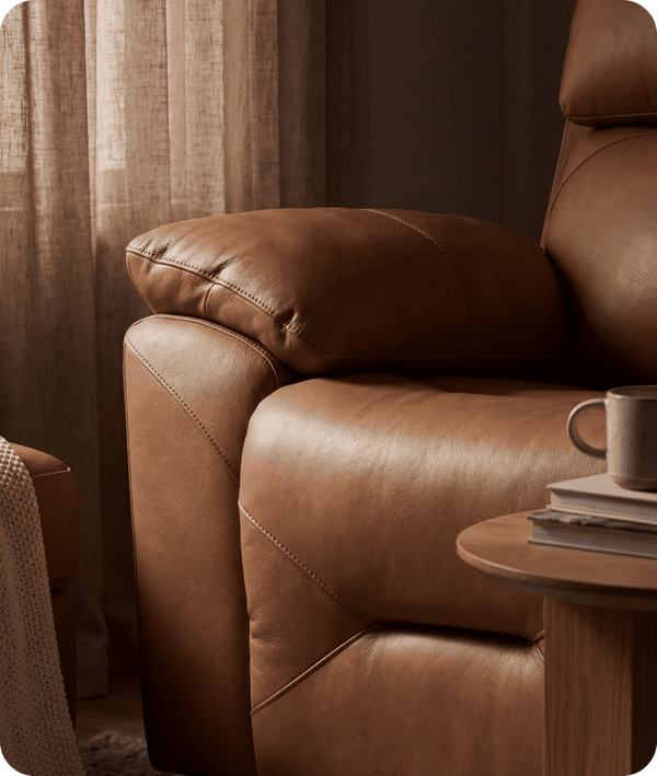 Milano Genuine Leather Caramel Electric Power Recliner 2 Seater Sofa