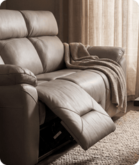 Milano Genuine Leather Light Grey Electric Power Recliner 3 Seater Sofa