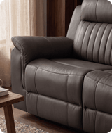 Martini Genuine Leather Grey Electric Power Recliner 3 Seater Sofa