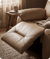 Milano Cream Leather Power Recliner Armchair