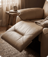Milano Cream Leather Power Recliner Armchair