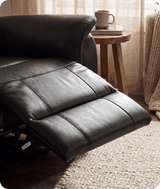 Martini Genuine Leather Black Electric Power Recliner Armchair