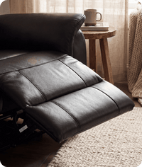 Martini Genuine Leather Black Electric Power Recliner Armchair