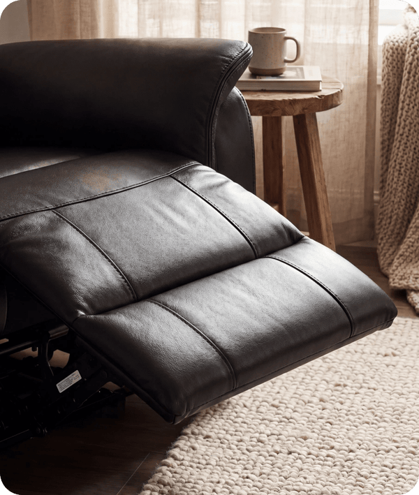 Martini Genuine Leather Black Electric Power Recliner Armchair