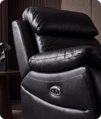 Torino Genuine Leather Black  Electric Power Recliner Armchair