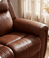 Leo Genuine Leather Tan Electric Power Recliner 2 Seater Sofa