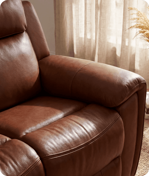 Leo Genuine Leather Tan Electric Power Recliner 2 Seater Sofa