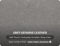 Leo Genuine Leather Grey Electric Power Recliner Armchair