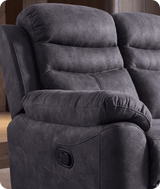 Bristol Grey Fabric Manual Recliner 3 Seater Sofa