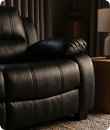 Veloura Black Leather 2 Seater Sofa