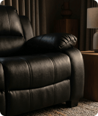 Veloura Black Leather 2 Seater Sofa