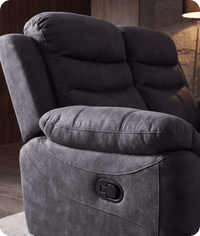 Bristol Grey Fabric Manual Recliner 2 Seater Sofa