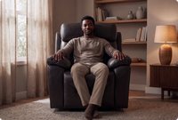 Milano Grey Leather Power Recliner Armchair