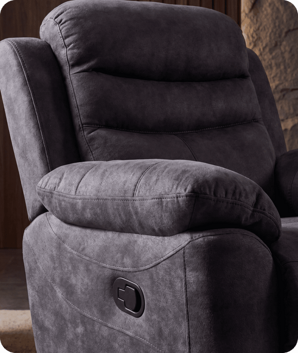 Bristol Grey Fabric Manual Recliner Armchair