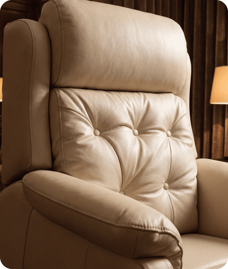 Oliver Genuine Leather Cream Rise & Recline Mobility Chair