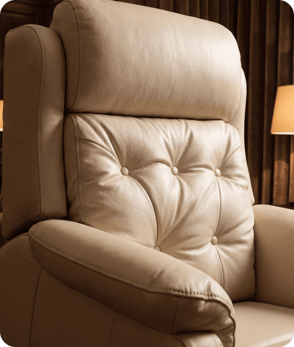 Oliver Genuine Leather Cream Rise & Recline Mobility Chair