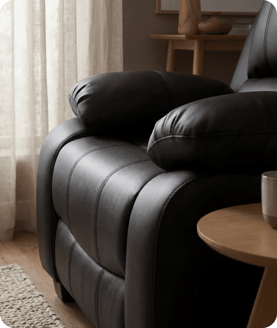 Veloura Black Leather Armchair