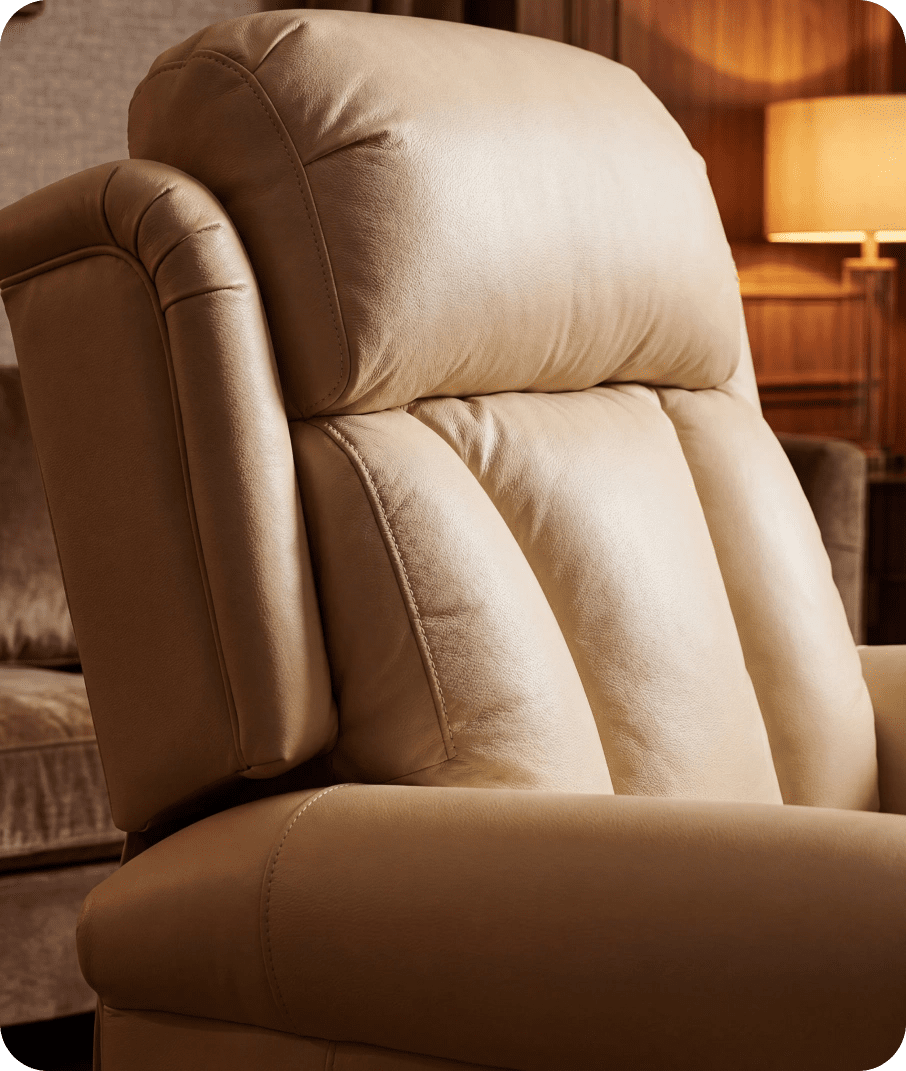 Derby Genuine Leather Cream Rise & Recline Mobility Chair