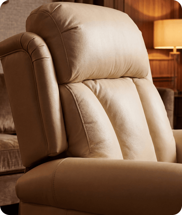Derby Genuine Leather Cream Rise & Recline Mobility Chair