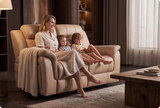 Martini Genuine Leather Cream Electric Power Recliner 2 Seater Sofa