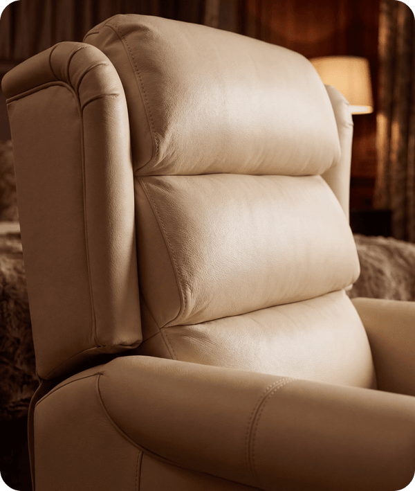 Cambridge Genuine Leather Cream Rise & Recline Mobility Chair