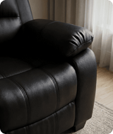 Veloura Black Leather 3 Seater Sofa