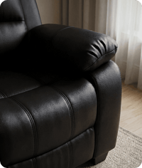 Veloura Black Leather 3 Seater Sofa