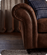 Savile Tan Suede 2 Seater Sofa