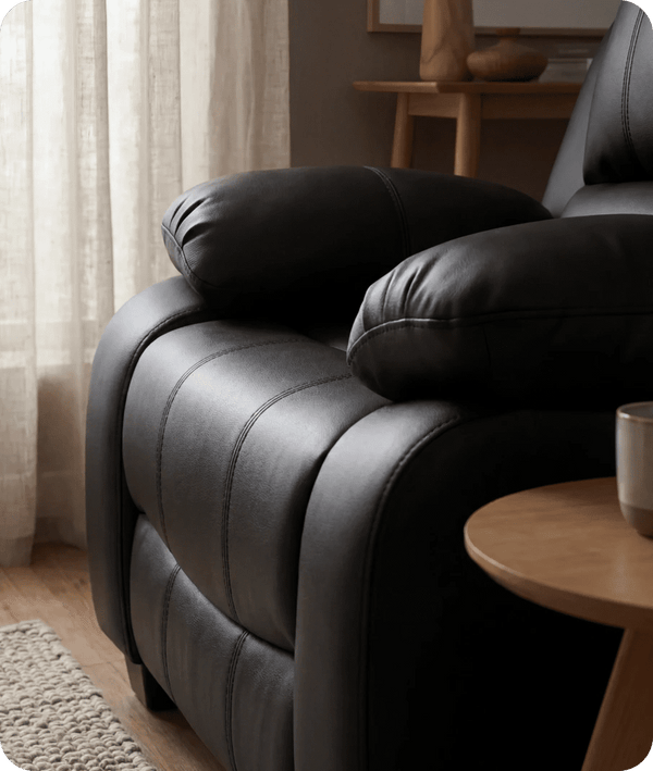 Veloura Black Leather Armchair