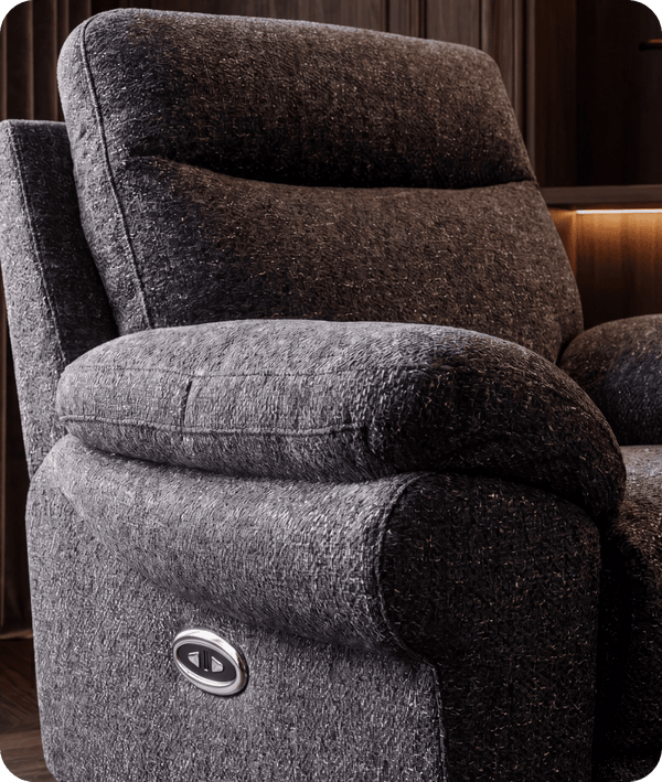 Lunaro Grey Fabric Electric Recliner Armchair