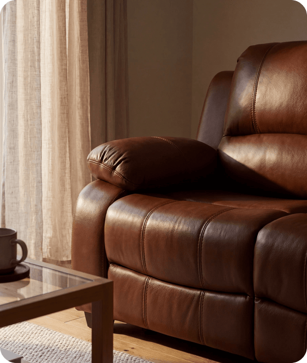 Veloura Tan Leather 3 Seater Sofa