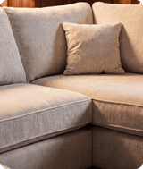 Mayfair Silver  Fabric U Shape High Back Corner Sofa + Footstool