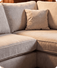 Mayfair Silver  Fabric U Shape High Back Corner Sofa + Footstool