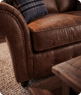 Savile Tan Suede 3 Seater Sofa